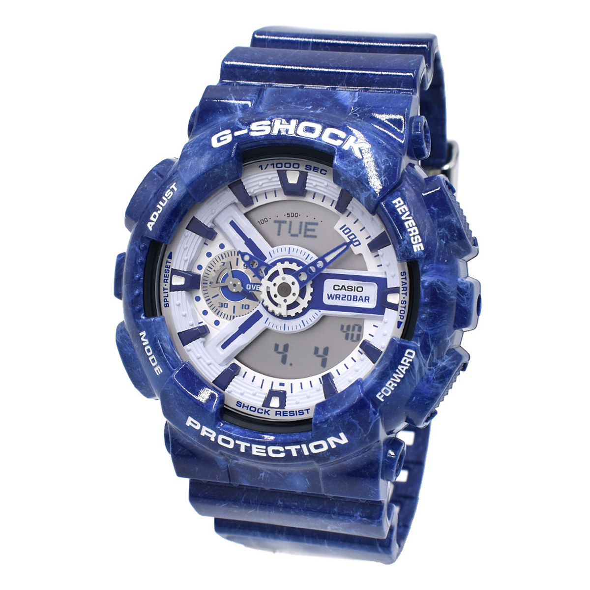 カシオ CASIO 腕時計 G-SHOCK Gショック GA-110BWP-2A ANALOG-DIGITAL 110 アナデジ 時計 メンズ 液晶+ホワイト+ブルー 海外正規品腕時計