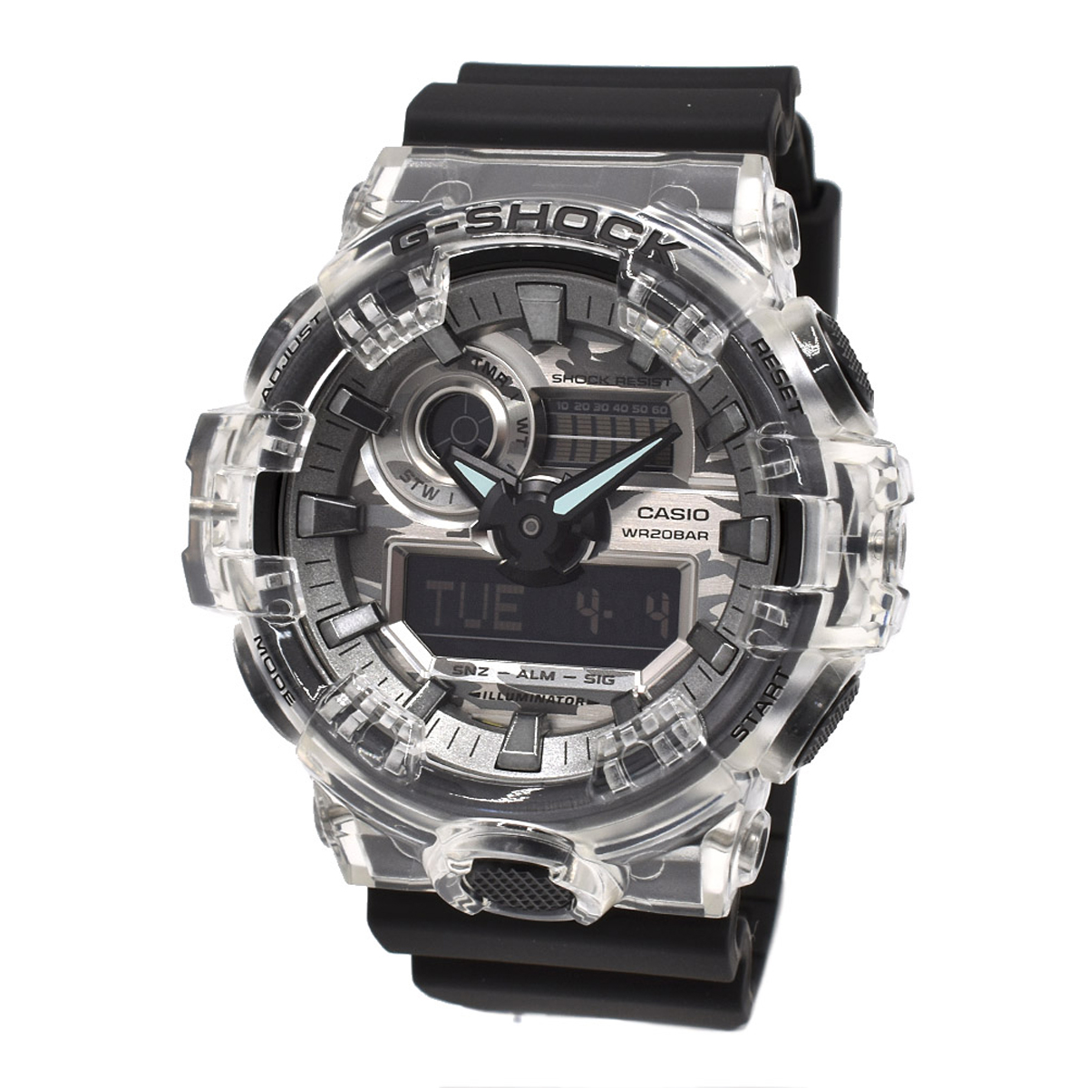 カシオ CASIO 腕時計 G-SHOCK Gショック GA-700SKC-1A ANALOG-DIGITAL GA-700 アナデジ メンズ シルバー+グレー+ブラック 海外正規品腕時