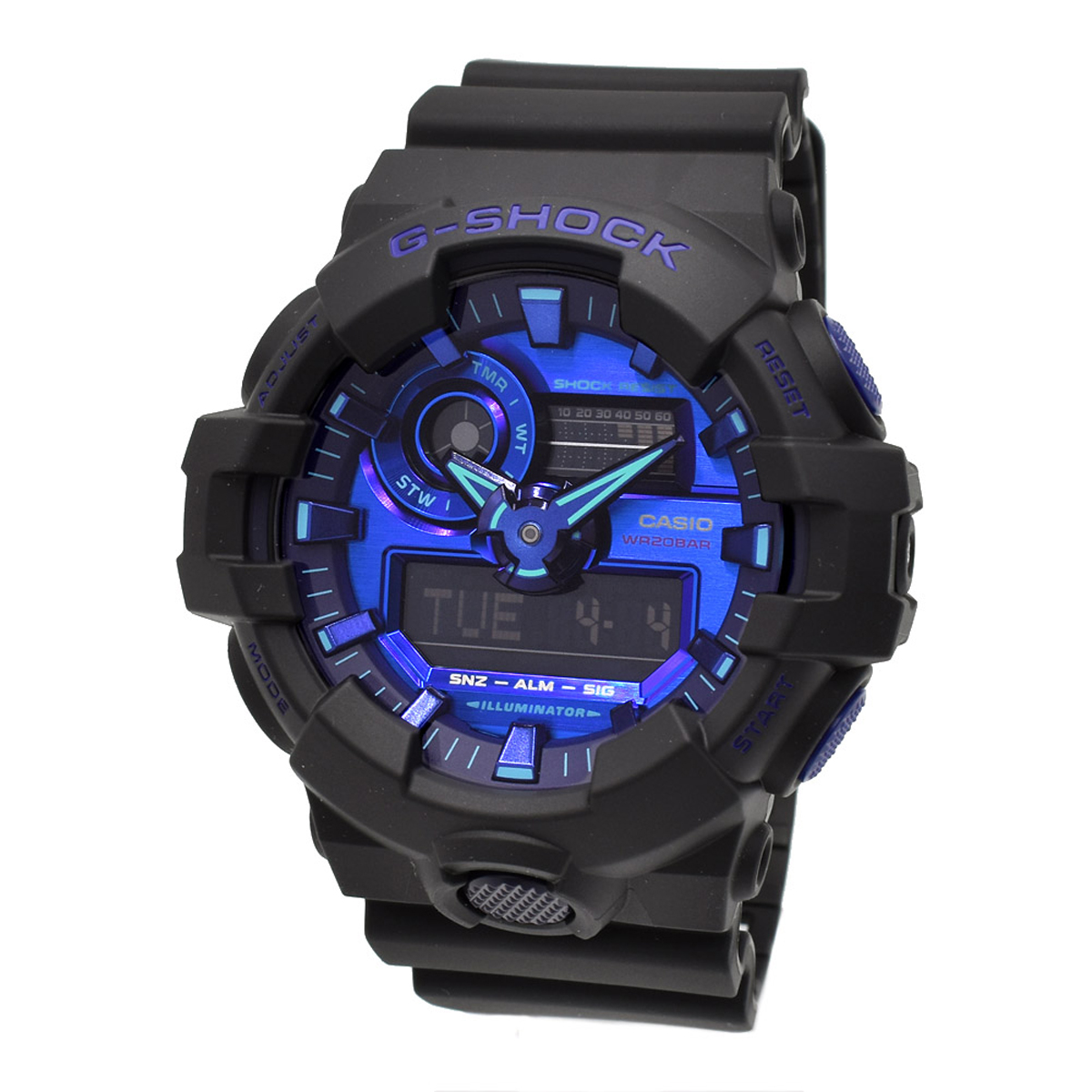 カシオ CASIO 腕時計 G-SHOCK Gショック GA-700VB-1A VIRTUAL BLUE Series アナデジ 時計 メンズ ブルー+ブラック 海外正規品腕時計 時計
