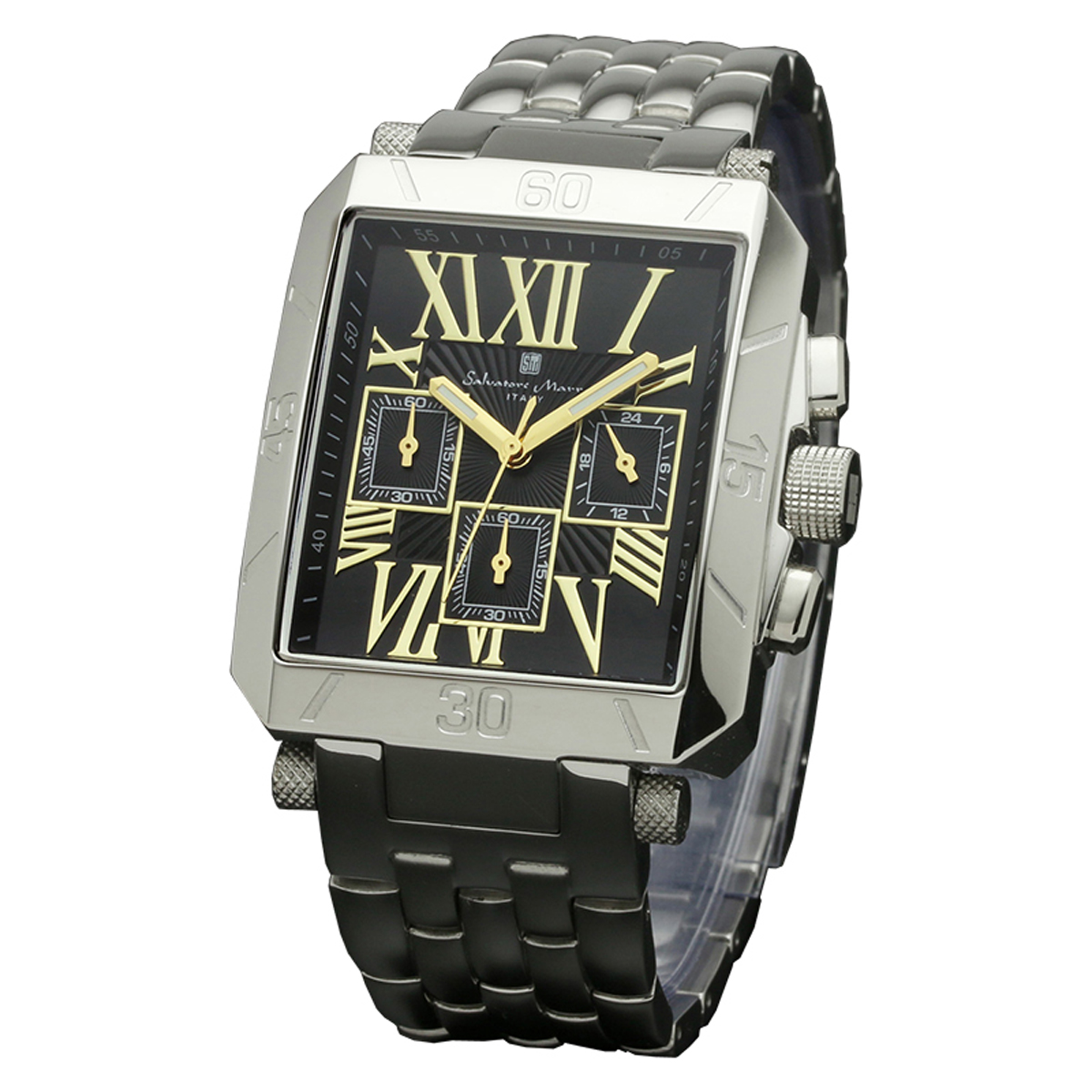 サルバトーレマーラ Salavatore Marra 腕時計 SM17117-SSBKGD クオーツ クロノグラフ メンズ腕時計 ステンレスベルト ローマ数字 腕時計