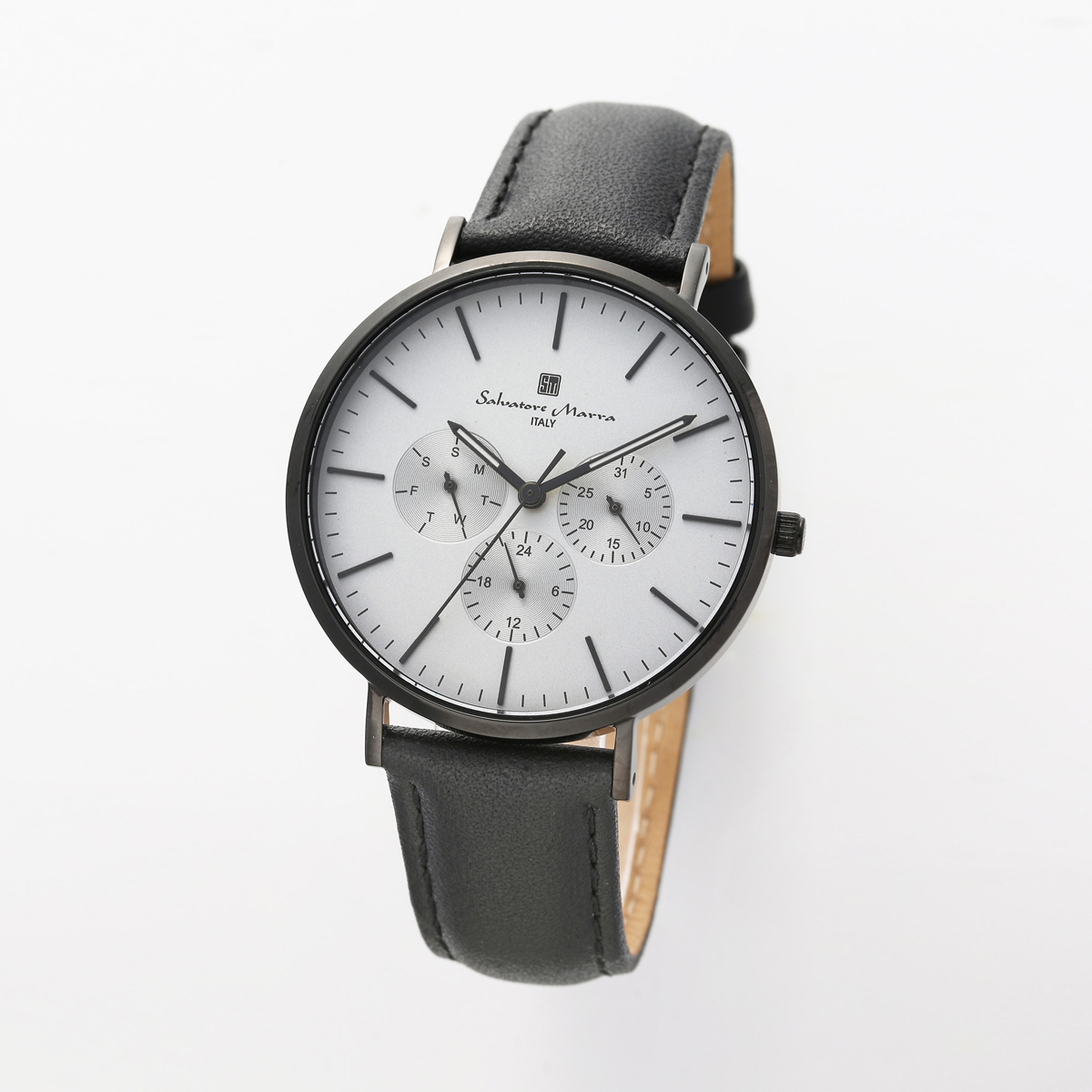 サルバトーレマーラ Salavatore Marra 腕時計 SM22102-BKGY クオーツ 腕時計 メンズ レディース レザーベルト 男女兼用ユニセックス 腕時