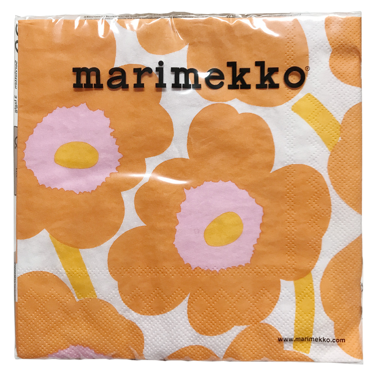 マリメッコ marimekko ペーパーナプキン 紙ナプキン ランチサイズ 20枚 552617 UNIKKO ウニッコ orange オレンジ 紙ナフキン 北欧 フィン