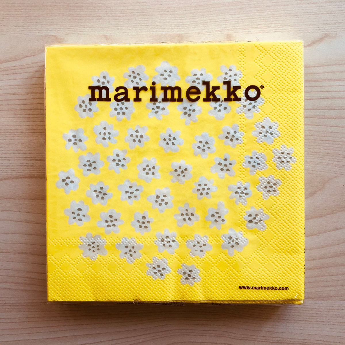 マリメッコ marimekko ペーパーナプキン 紙ナプキン ランチサイズ 20枚 575770 PUKETTI プケッティ yellow 花柄 イエロー 紙ナフキン 北