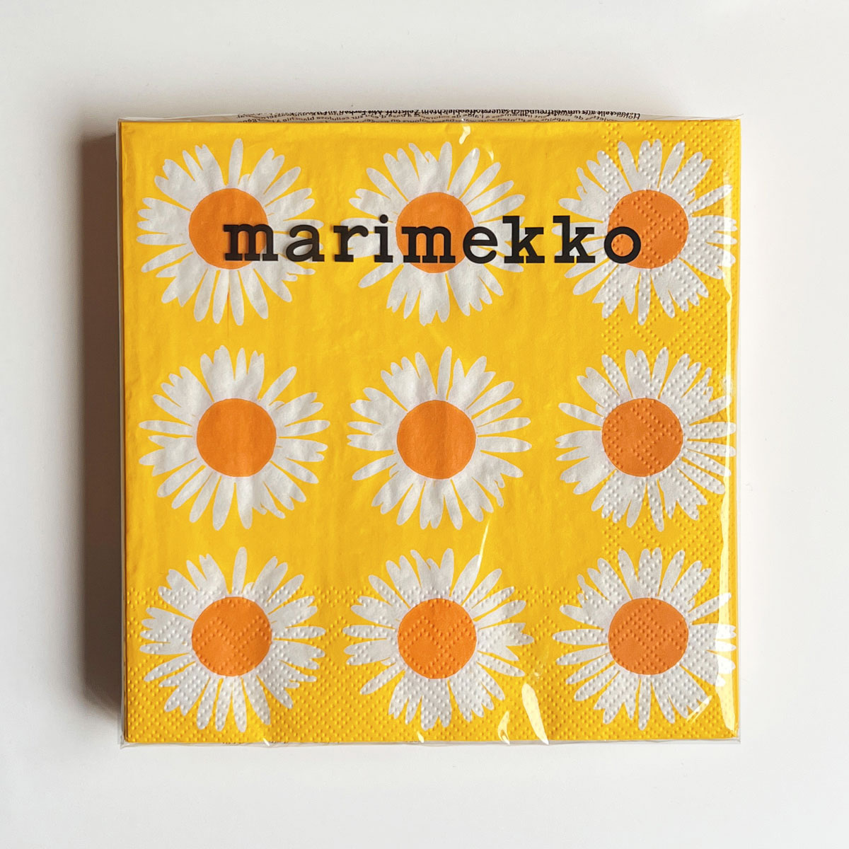 マリメッコ marimekko ペーパーナプキン 紙ナプキン ランチサイズ ihr 20枚 982317 AURINGONKUKKA orange yellow イエロー系 北欧紙ナフ